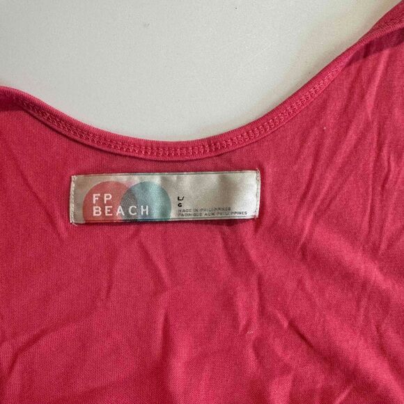 Free People Orange Sleeveless Scoop Neck Dress Two Tone Large Color Block Boho - Picture 7 of 10